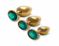 lot 3 plug anal bijoux doré